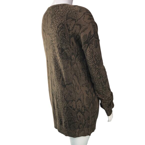 BCBG Womens Size Large Knit Tunic Top Reptile Print Oversized Cotton Modal Blend - Picture 8 of 16